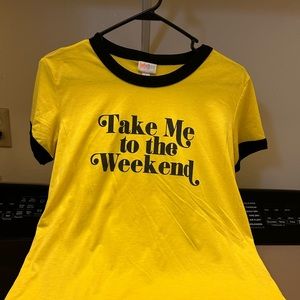 LulaRoe yellow and black tshirt size small